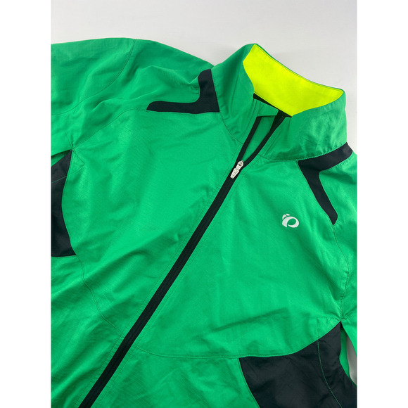 Pearl Izumi Jacket Womens Medium Green Yellow Full Zip Cycling Sportswear Active - Picture 11 of 11